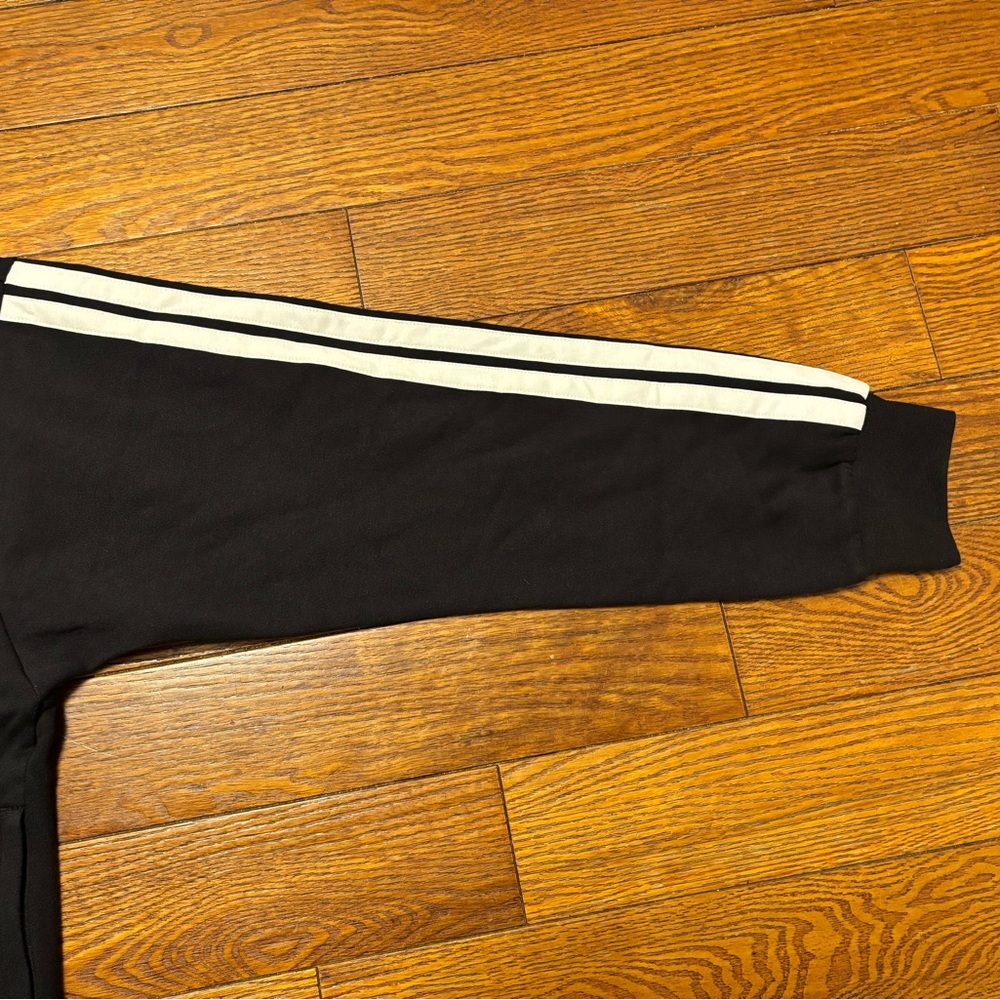 Adidas Black 1/4 Zip-Up Sweater with White Stripes Size Small NWT - Picture 3 of 15